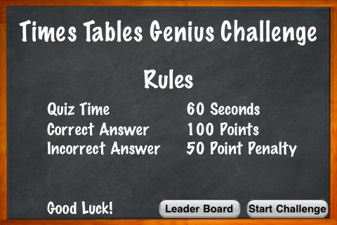 Times Tables Genius Challenge – Multiplication Flash Cards Quiz Game For Kids screenshot 2