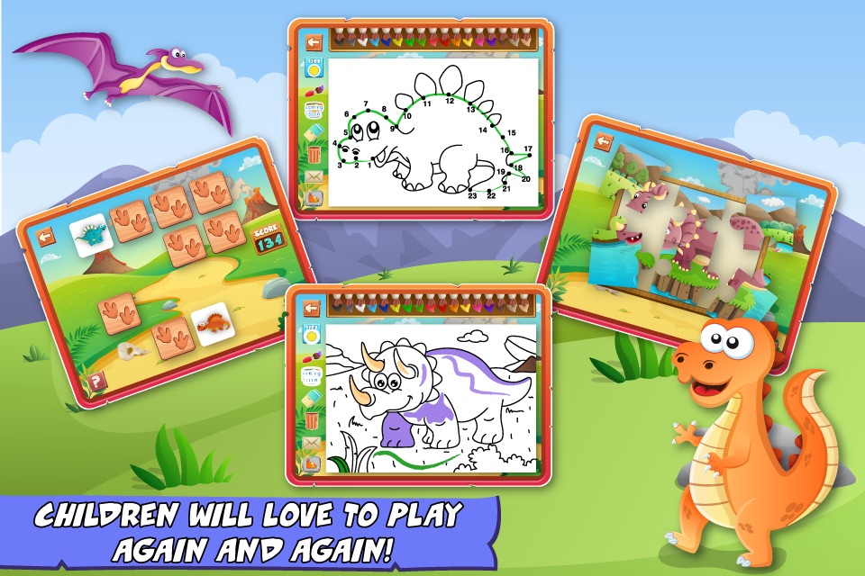 Dinosaurs Activity Center Paint & Play Free - All In One Educational Dino Learning Games for Toddlers and Kids screenshot 4