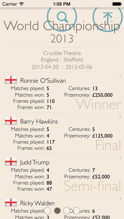 Snooker statistics - powered by CueTracker screenshot-3