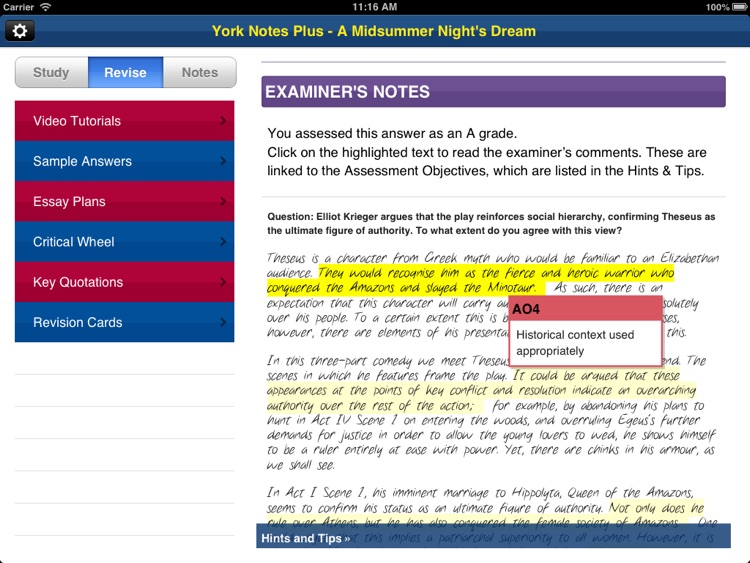 A Midsummer Night's Dream York Notes AS and A2 for iPad screenshot-4