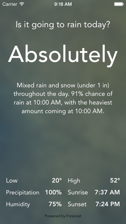 Rain? - Is it going to rain today?