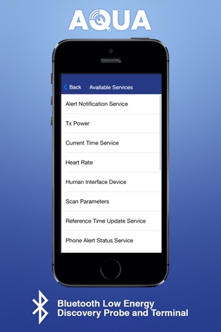 Aqua: Bluetooth Low Energy Discovery Probe and Terminal for Bluetooth 4.0, BLE, BTLE & Bluetooth Smart screenshot 2