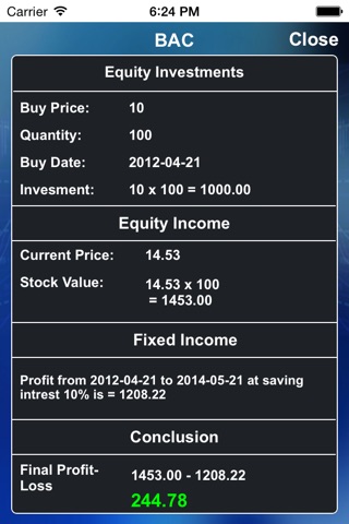 Equity Vs. Fixed Investments screenshot 2