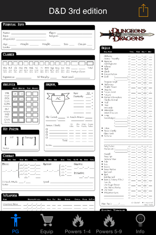 Real Sheet: D&D 3.0 Edition + Dice Table screenshot 2