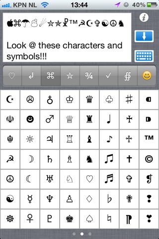 Characters 2012 - extra symbols, emoji and ascii chars screenshot 3