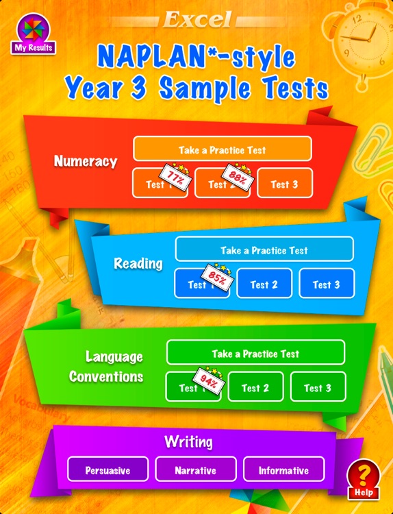 Excel NAPLAN*-style Year 3 Sample Tests