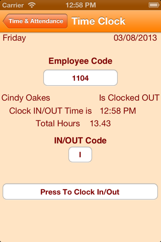 Time And Attendance Free screenshot 2