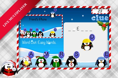 Move The Penguin - word game ( It's christmas ) - Free screenshot 4