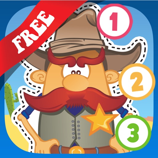 Free Kids Puzzle Teach me Tracing & Counting with Cowboys and Indians: Draw your own adventure and experince the cool wild west