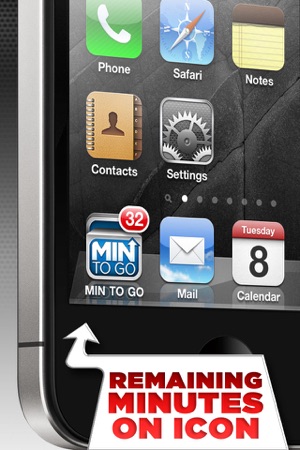 ‎TIMER : MIN TO GO Reminders Screenshot