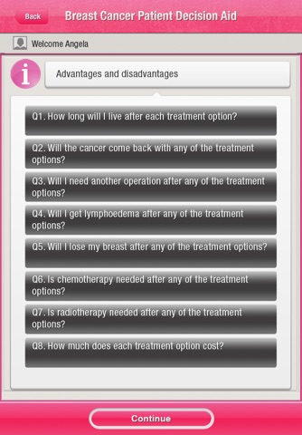 Breast Cancer Patient Decision Aid screenshot 2