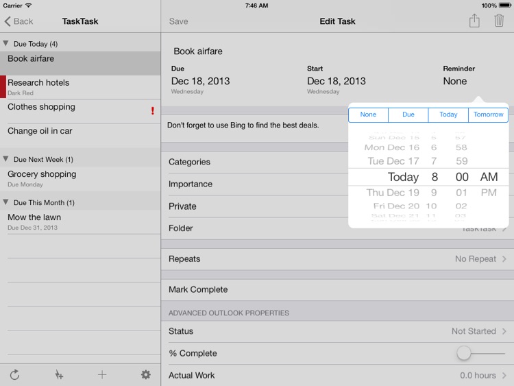 TaskTask HD for Outlook and Google Tasks