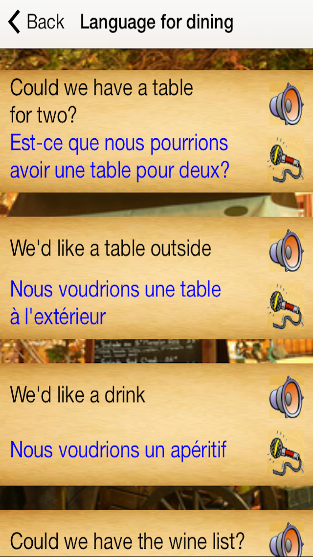 French Menu screenshot1