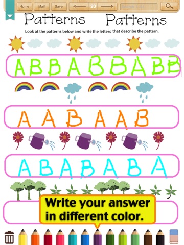 Kids Math-Patterns Worksheets(Grade 1) screenshot 2