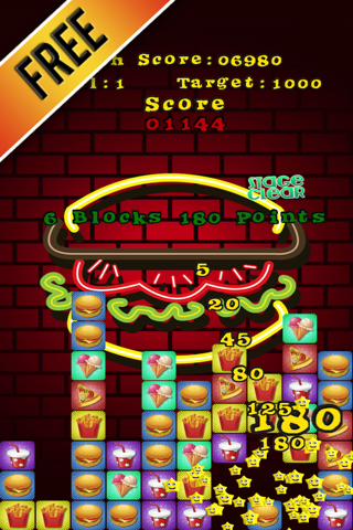 Food Saga Puzzle Blitz: World of Hungry Burger Brothers - Free Game Edition for iPad, iPhone and iPod screenshot 2