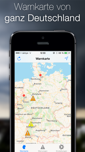 UnwetterWarnung - Alarm bei Gewitter, Schnee, Sturm und Rege(圖4)-速報App