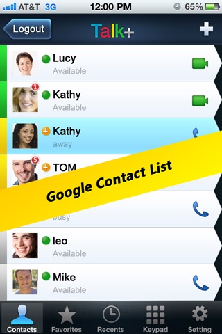 Talkx GTalk Video Call, Google Voice Phone Call+SMS screenshot 3
