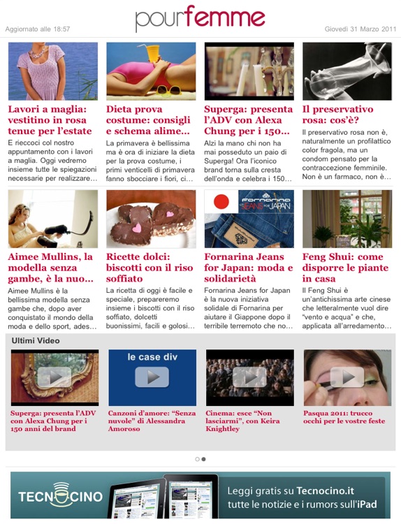 Pour Femme per iPad - Magazine al femminile