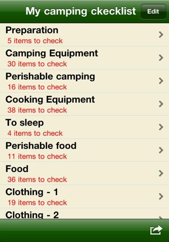 Listes de camping screenshot 2