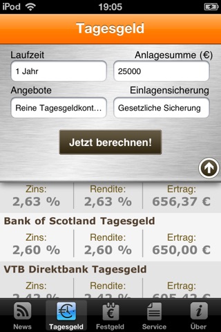 Tagesgeld.info - aktuelle Tages- und Festgeldkonten im Vergleich screenshot 2