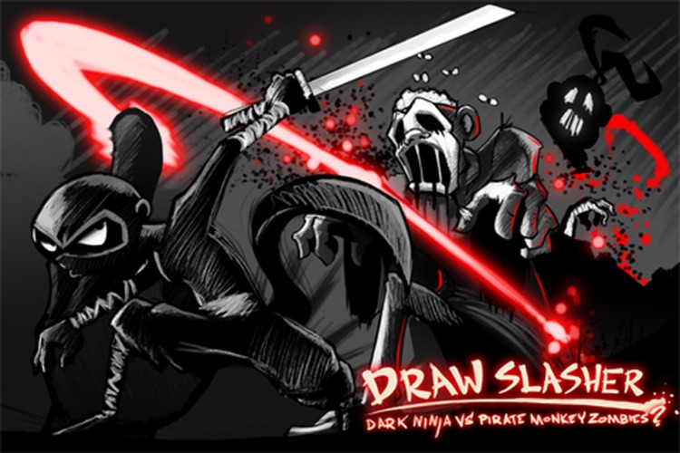 Draw Slasher: Dark Ninja vs Pirate Monkey Zombies