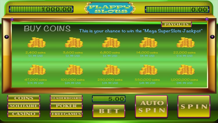 Flappy Slots - Bird Casino Presents: Slots, Poker And Solitaire