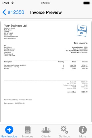 Easy Mobile Invoice App For iPhone & iPod Touch screenshot 3