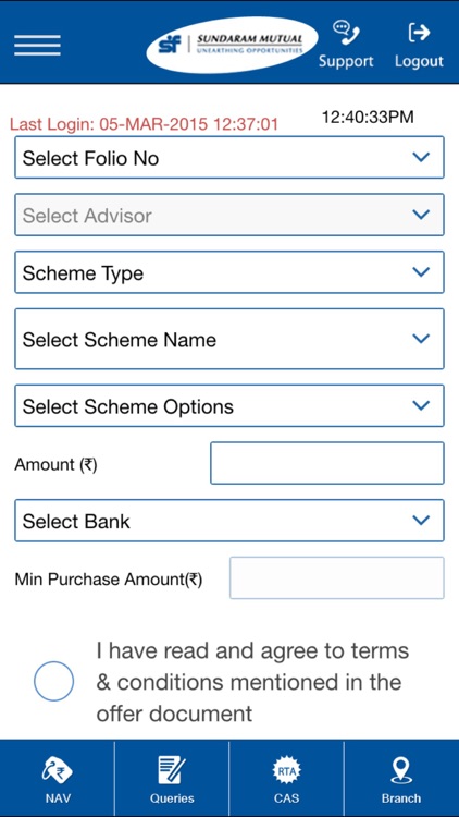 Sundaram Mutual Fund - iPhone