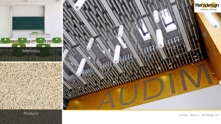 Heradesign: Acoustic systems for walls and ceilings. iPhone version.