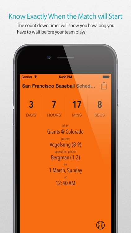 San Francisco Baseball Schedule Pro — News, live commentary, standings and more for your team!