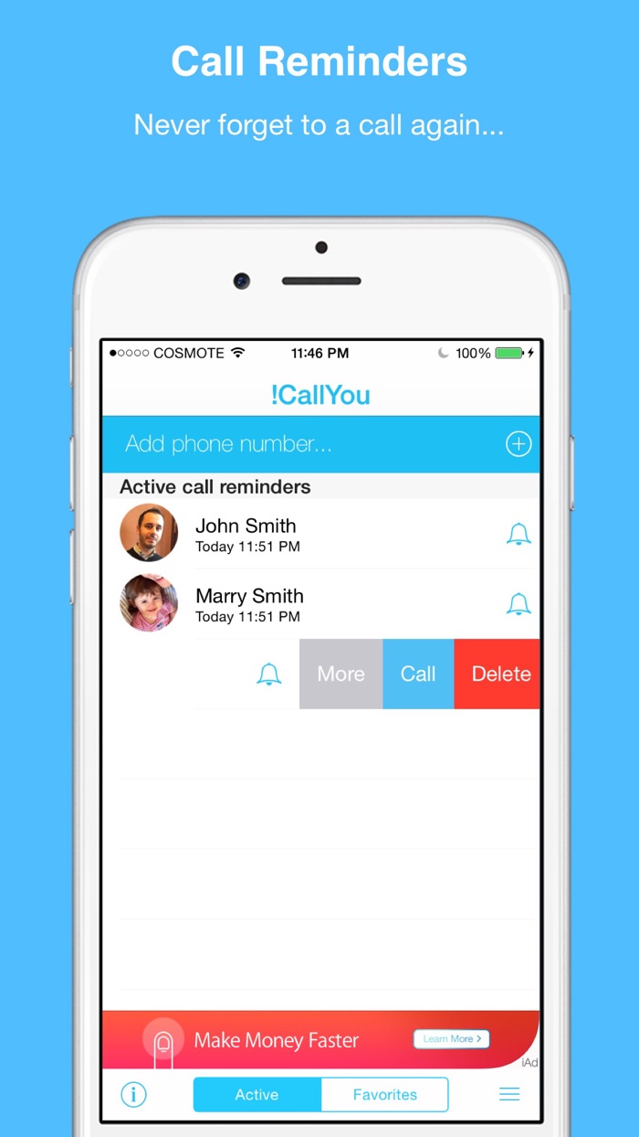 iCallYou-Call Reminder  Widget