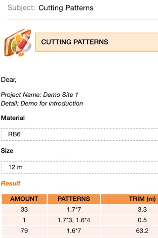 carpenter cutting pattern optimizer screenshot 2