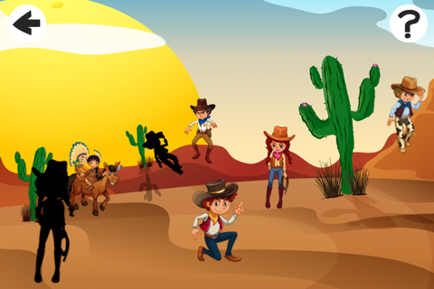 A Cowboys Shadow Game to Learn and Play for Children screenshot 2
