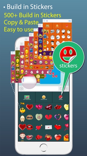 Keyboard+ iOS8 -Color Stickers Keyboards, Emoji Words Maker(圖2)-速報App