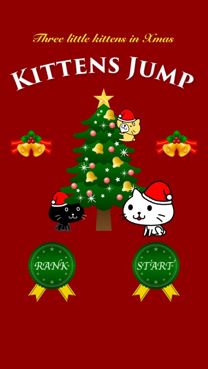 Kittens jump in Xmas