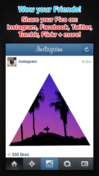 Insta Shapes - Snap pics & frame photos to silhouette symbol & alter for posts on IG, Fbook, flicker, tagged & tumblr