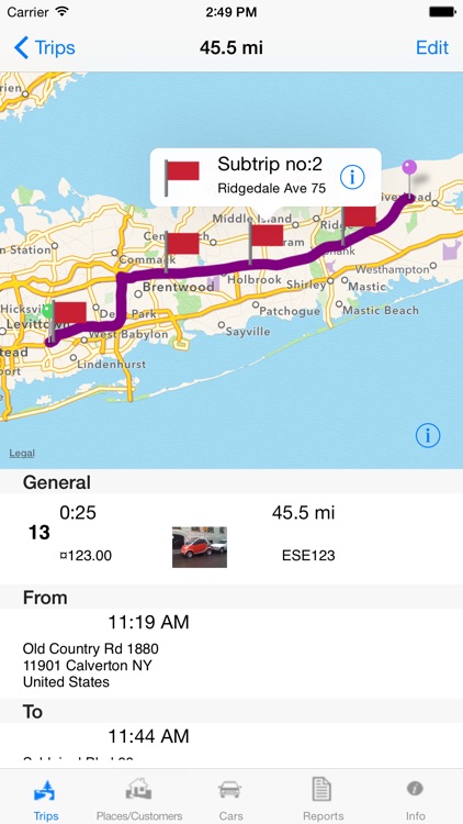 Travelreporter GPS milage log