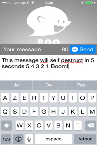 Boo : self-destructing messages for Messenger screenshot 3