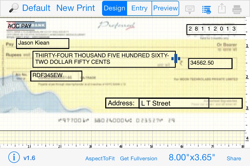 Print Cheque Lite screenshot 4