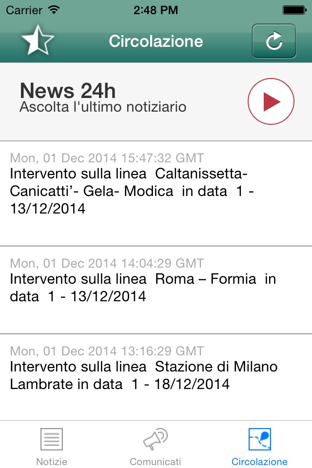 Trenitalia news screenshot 3