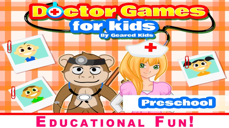Preschool Doctor Vet Games - Free Educational Games for Toddlers & Kindergarten Children to teach Counting Numbers, Sorting, Math and Colors. The frozen kids need your help Doctor! screenshot-0
