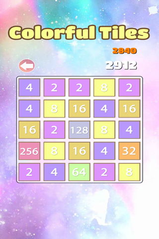 2048 Pastel: Amazing Colourful Tiles Numbers Unbeatable Puzzle Game screenshot 2
