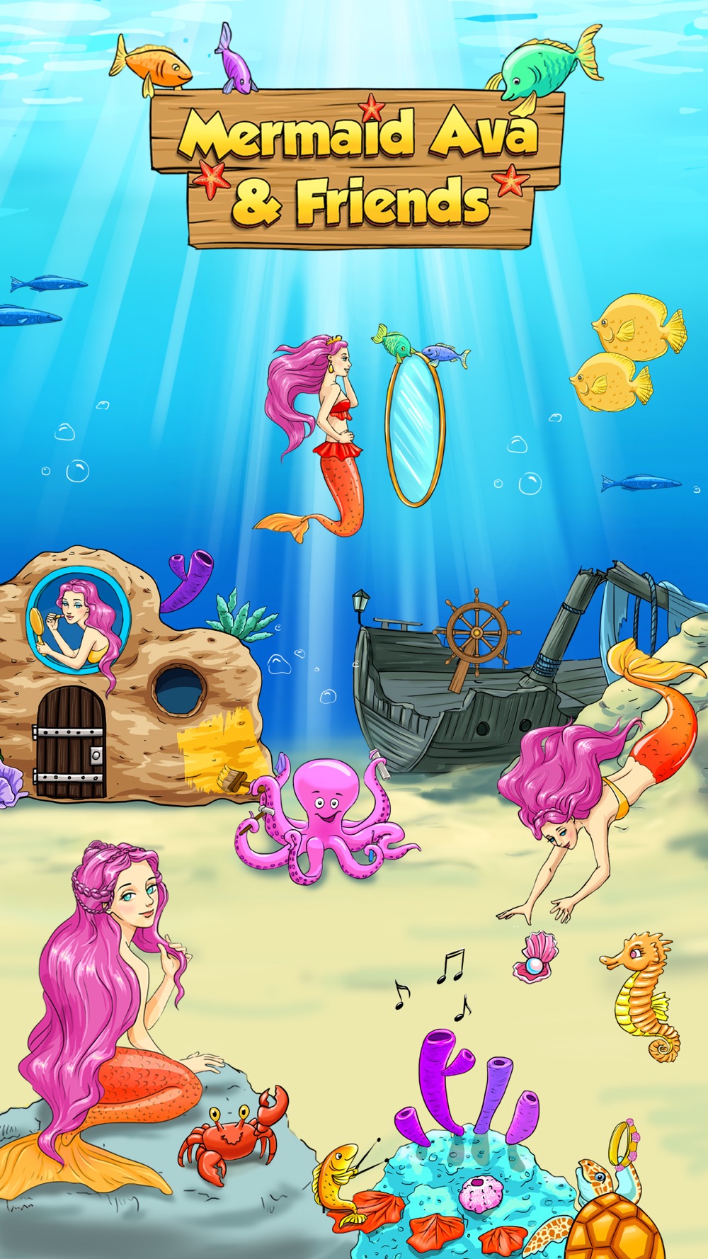 Mermaid Ava and Friends – Ocean Princess Hair Care, Make Up Salon, Dress Up and Underwater Adventures
