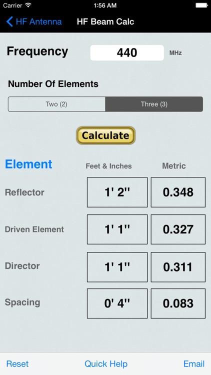HF Beam Antenna Calculator