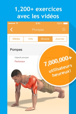 All-in Fitness: 1200 Exercises, Workouts, Calorie Counter, BMI calculator by Sport.com screenshot 2