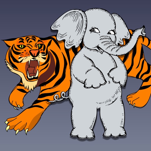 Elephant vs Tiger Icon