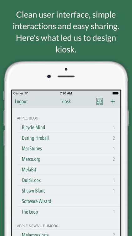 kiosk - a Feedly rss client