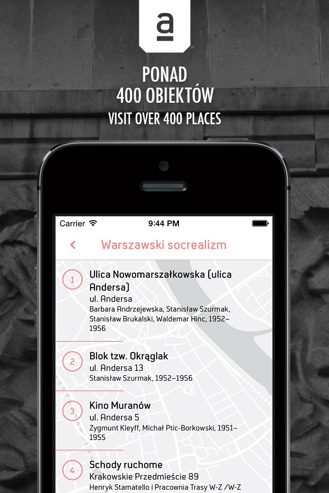 Archimapa - przewodnik po warszawskiej architekturze //  Archimap - mobile guide to the architecture of Warsaw screenshot 2
