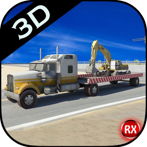 Heavy Equipment Transporter Truck - Excavator - Road Roller - Crane icon