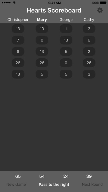 Hearts Scoreboard - Keep Track of your Hearts Scores! screenshot-4